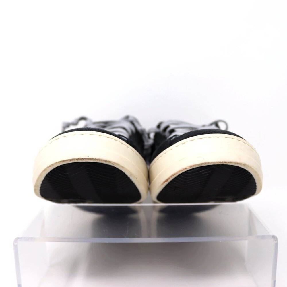 P448 Size 41 John Shaka Sneakers Black White Tweed & Suede - Picture 12 of 15